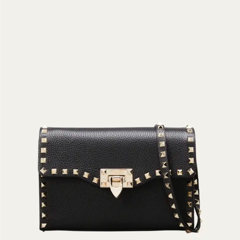 Black Valentino Rockstud Medium Shoulder Bag